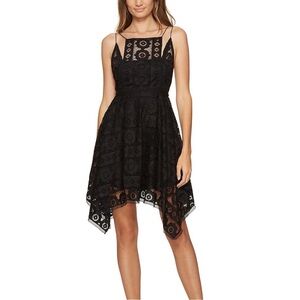 Free People Just Like Honey Black Lace Handkerchief Dress